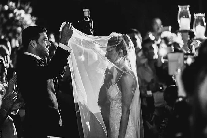 Bride and groom jewish ceremony